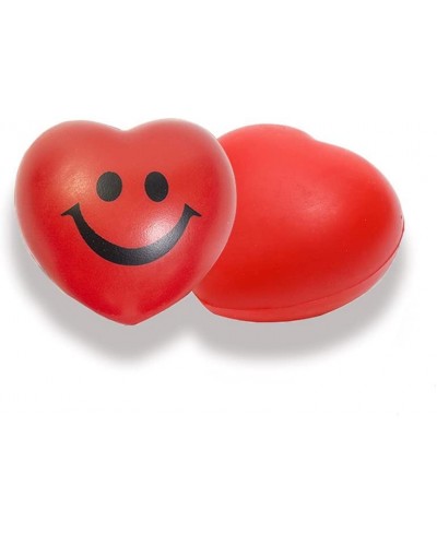 Red Hearts 2.8" Smile Face Squeeze Stress Relief Heart Shaped Balls 12 Pieces Smile Funny Face Stress Balls Valentine Party B...