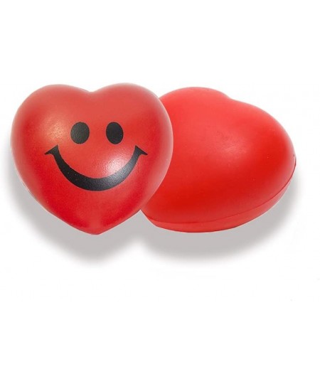 Red Hearts 2.8" Smile Face Squeeze Stress Relief Heart Shaped Balls 12 Pieces Smile Funny Face Stress Balls Valentine Party B...