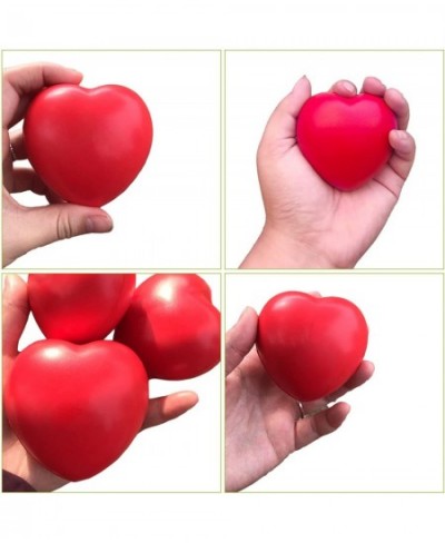 Red Hearts 2.8" Smile Face Squeeze Stress Relief Heart Shaped Balls 12 Pieces Smile Funny Face Stress Balls Valentine Party B...