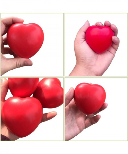 Red Hearts 2.8" Smile Face Squeeze Stress Relief Heart Shaped Balls 12 Pieces Smile Funny Face Stress Balls Valentine Party B...