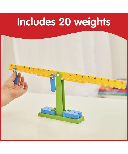 Student Math Balance - In Home Learning Manipulative for Early Math and Number Concepts - Includes 20 Weights - Beginner Addi...