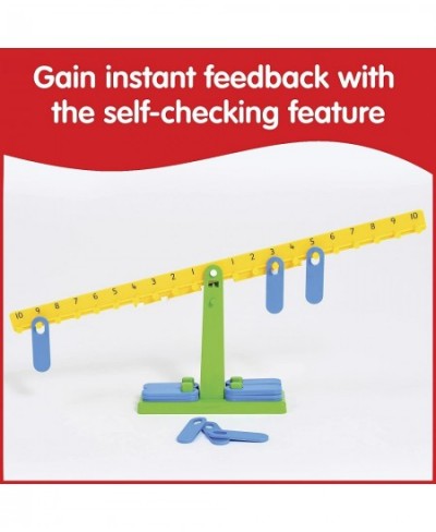 Student Math Balance - In Home Learning Manipulative for Early Math and Number Concepts - Includes 20 Weights - Beginner Addi...