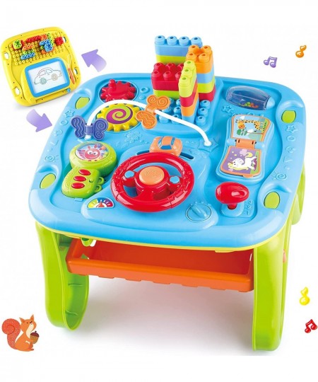 NA Baby Activity Table&Learing Table 7-in-1 Multi Kids Activity Table Set Early Education Toy Musical Table&Block Table Toys ...