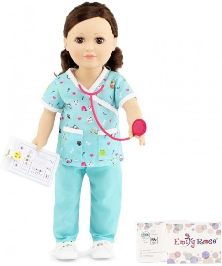 18 Inch Doll Clothes Clothing 6 PC Doctor Veterinarian Outfit Gift Set Girl Girls Toy with Doll Accessories | Mom's Choice Aw...