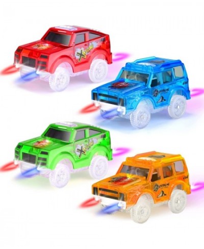 Tracks Cars Off-Road Cars Toy Light Up Toy Cars for Kids 5 LED Flashing Lights Compatible with Most Tracks Toy Gifts for Boys...