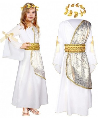 2 Pcs Toga Costume Greek Goddess Costume Set Include Grecian Kids Roman Costume and Roman Crown Leaf Wreath $48.40 - Kids' Co...