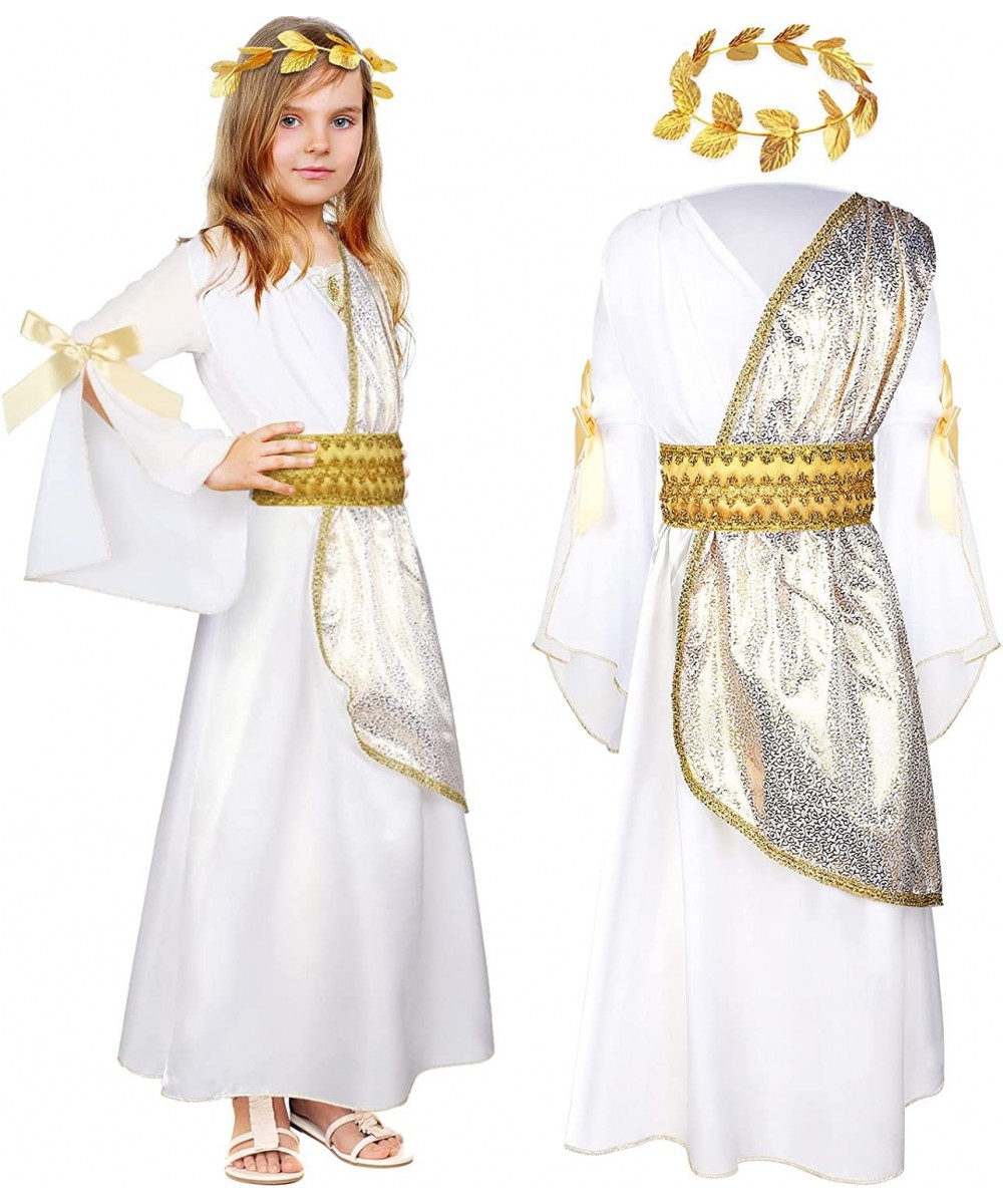 2 Pcs Toga Costume Greek Goddess Costume Set Include Grecian Kids Roman Costume and Roman Crown Leaf Wreath $48.40 - Kids' Co...