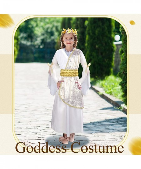 2 Pcs Toga Costume Greek Goddess Costume Set Include Grecian Kids Roman Costume and Roman Crown Leaf Wreath $48.40 - Kids' Co...