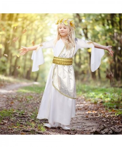 2 Pcs Toga Costume Greek Goddess Costume Set Include Grecian Kids Roman Costume and Roman Crown Leaf Wreath $48.40 - Kids' Co...