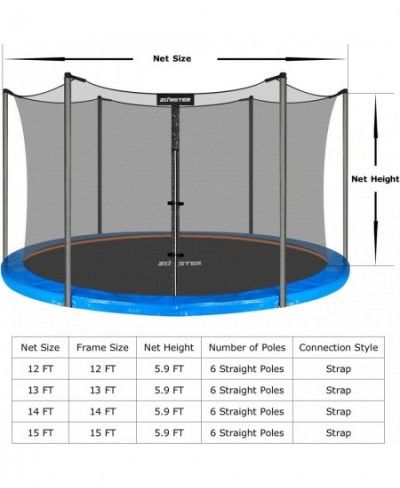 Replacement Trampoline Safety Net Enclosure for Round Frame Trampolines Breathable and Weather-Resistant Trampoline Net Repla...