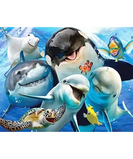 300 Piece Jigsaw Puzzle Shark Dolphin Sea Turtle School Supplies Challenge Educational Game for Adults Animal Plant Wooden Pu...