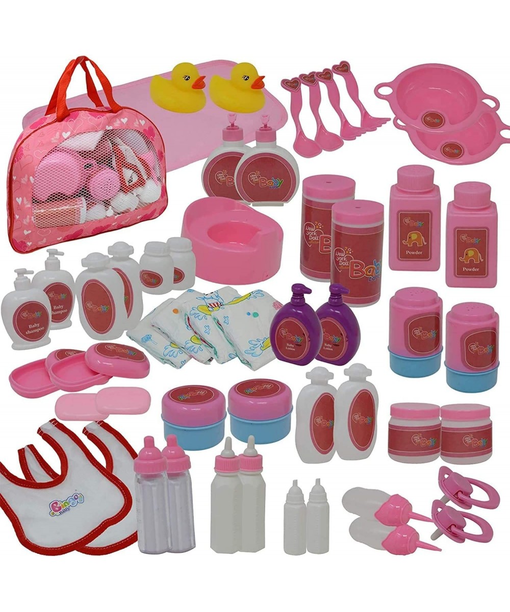 50Piece Baby Doll Feeding & Caring Accessory Set in Zippered Carrying Case - Accessories for Dolls $42.10 - Doll Playsets