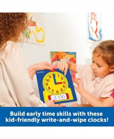 Write & Wipe Clocks Classroom Set - 25 Pieces Ages 6+ Laminated Dry-Erase Teaching Aids Teacher Supplies Learning Time $42.57...