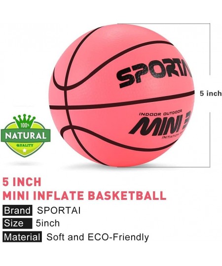 Mini Basketball Toys for Kids - Toddlers Basketball Small and Cute Bouncy - Beach Ball Safe and Soft to Handheld 5" Pink Bask...