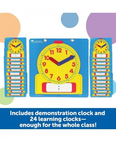 Write & Wipe Clocks Classroom Set - 25 Pieces Ages 6+ Laminated Dry-Erase Teaching Aids Teacher Supplies Learning Time $42.57...