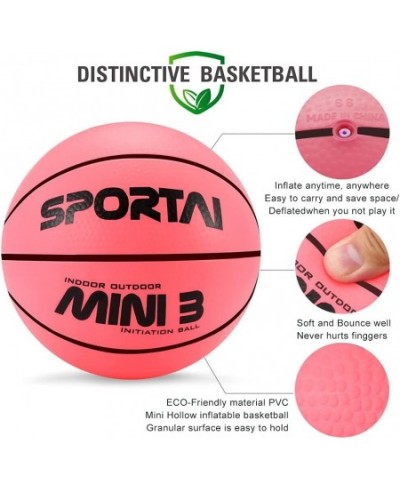 Mini Basketball Toys for Kids - Toddlers Basketball Small and Cute Bouncy - Beach Ball Safe and Soft to Handheld 5" Pink Bask...