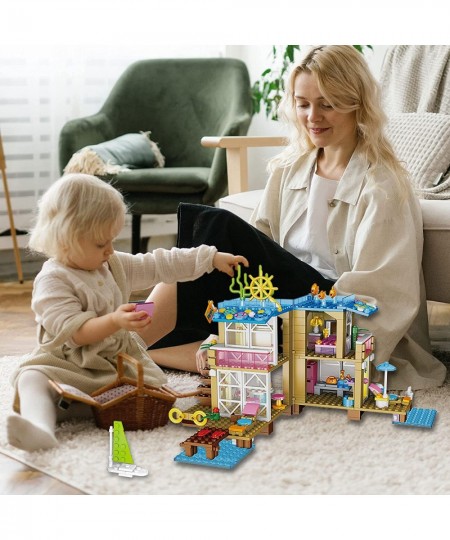 Friends Set Building Blocks Girls Building Toys Set 390 PCS Girls Block Set Beach Friends House Set Building Set Toys Friends...