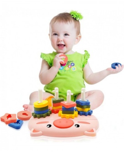 Montessori Toys for 18+ Months Old - Toddlers Wooden Sorting and Stacking Toys for Baby Boys and Girls - Shape Sorter and Col...