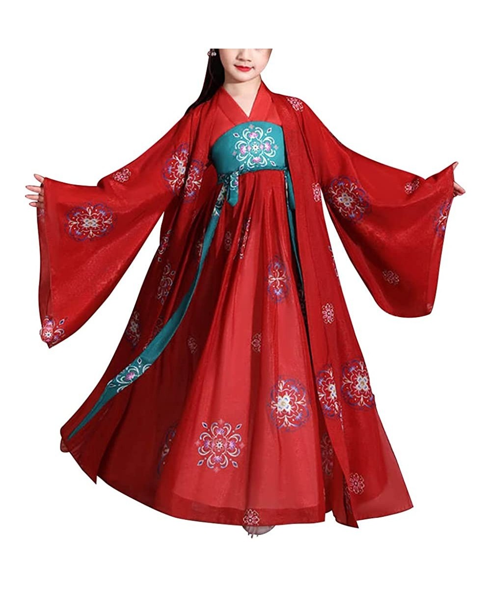 Deluxe Chinese Princess Hanfu Dress Tang Dynasty Child Ancient Ruqun Wide Sleeve Big Swing Costume Asian Outfit $72.36 - Kids...