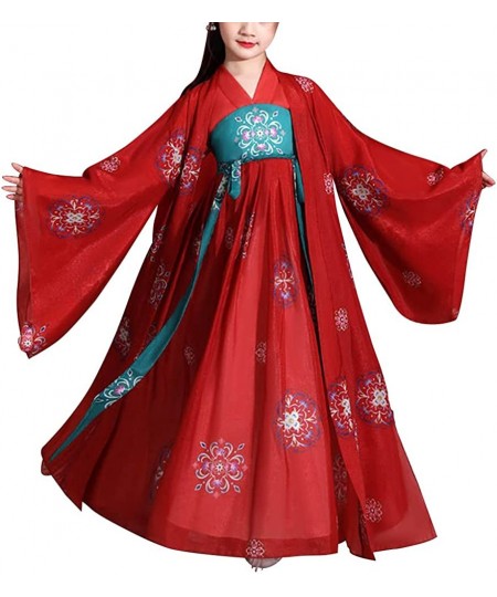 Deluxe Chinese Princess Hanfu Dress Tang Dynasty Child Ancient Ruqun Wide Sleeve Big Swing Costume Asian Outfit $72.36 - Kids...