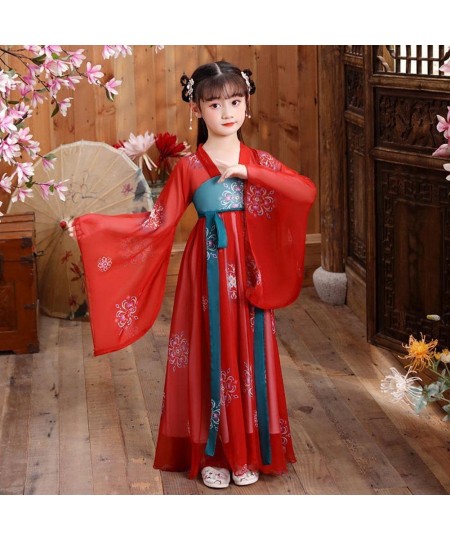 Deluxe Chinese Princess Hanfu Dress Tang Dynasty Child Ancient Ruqun Wide Sleeve Big Swing Costume Asian Outfit $72.36 - Kids...