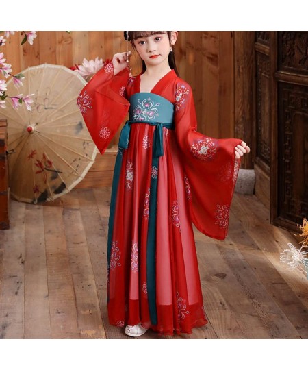 Deluxe Chinese Princess Hanfu Dress Tang Dynasty Child Ancient Ruqun Wide Sleeve Big Swing Costume Asian Outfit $72.36 - Kids...