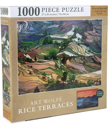 Jigsaw Puzzle Art Wolfe Photographer: Rice Terraces 1 000 Pieces 20" x 27" - with Exclusive Book - Great for Photography & Na...