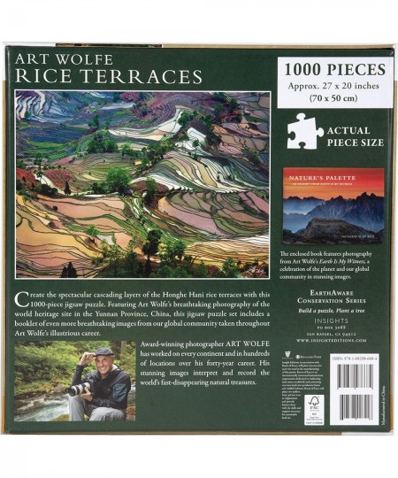 Jigsaw Puzzle Art Wolfe Photographer: Rice Terraces 1 000 Pieces 20" x 27" - with Exclusive Book - Great for Photography & Na...