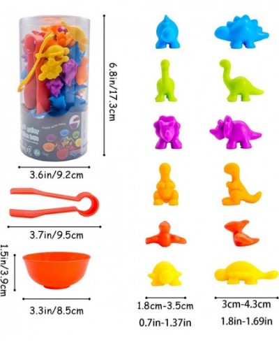 Dinosaur Counting Learning Activity Set with Matching Sorting Bowls for Toddlers Ages 3-4 Color Classification and Sensory Tr...