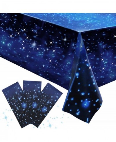 3 PCS Space Tablecloth Disposable Starry Night Tablecloth Decorations Plastic Galaxy Table Cover Waterproof Table Cloths Star...