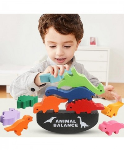 Wooden Stacking Dinosaur Toys for Kids 3-5 STEM Montessori Educational Learing Fine Motor Skills Stacking Games for Toddler B...