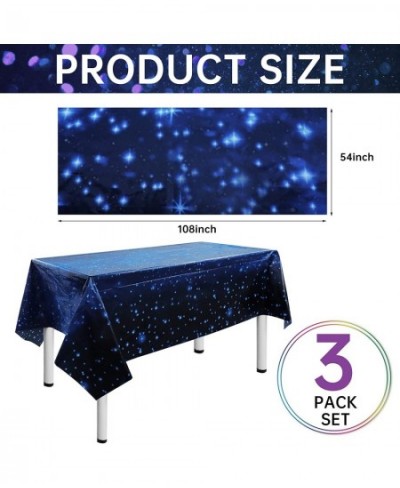 3 PCS Space Tablecloth Disposable Starry Night Tablecloth Decorations Plastic Galaxy Table Cover Waterproof Table Cloths Star...