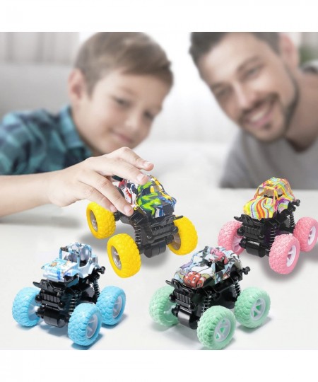 Monster Truck Toys for Boys Girls 3 4 5 6 7 Years Old Mini Toy Big 360 Rotation Car Playsets Birthday Party Supplies Cake Top...