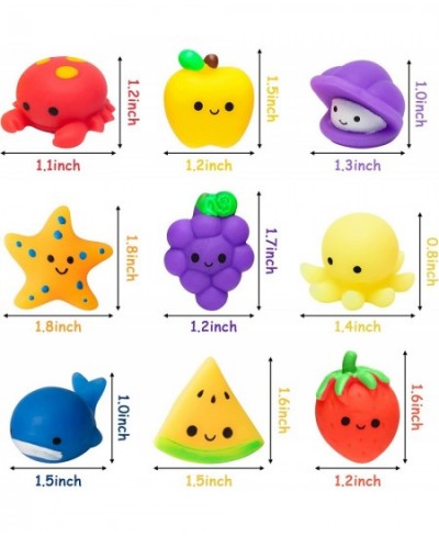 30Pcs Mochi Squeeze Toys for Kids 15Pcs Ocean Animals Mochi and 15Pcs Fruit Mochi Party Favor Decoration Stress Relief Birthd...