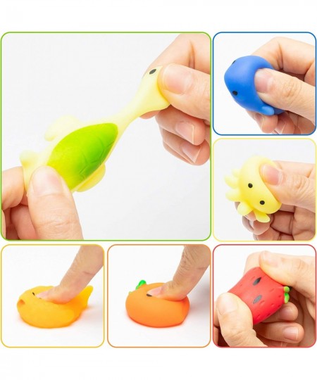 30Pcs Mochi Squeeze Toys for Kids 15Pcs Ocean Animals Mochi and 15Pcs Fruit Mochi Party Favor Decoration Stress Relief Birthd...