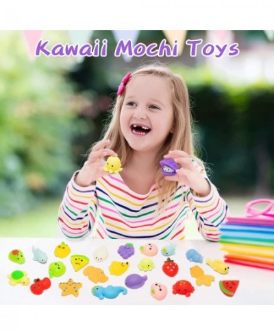 30Pcs Mochi Squeeze Toys for Kids 15Pcs Ocean Animals Mochi and 15Pcs Fruit Mochi Party Favor Decoration Stress Relief Birthd...