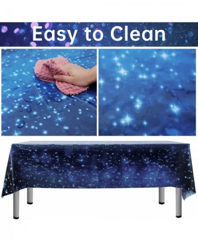 3 PCS Space Tablecloth Disposable Starry Night Tablecloth Decorations Plastic Galaxy Table Cover Waterproof Table Cloths Star...