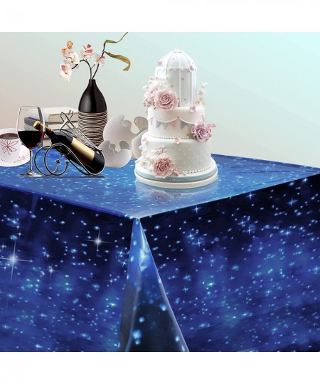 3 PCS Space Tablecloth Disposable Starry Night Tablecloth Decorations Plastic Galaxy Table Cover Waterproof Table Cloths Star...