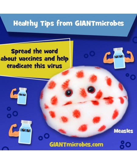 GIANTmicrobes Measles Plush – Learn about Vaccines and Microbes with this Educational Plush Memorable Gift for Pediatricians ...