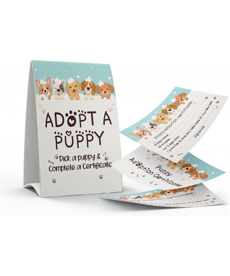 1 Adopt a Puppy Sign & 10 Puppy Adoption Certificate Set Adopt An Party Children Birthday Party Classroom Parties/013B $24.89...