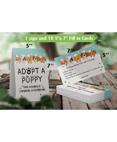 1 Adopt a Puppy Sign & 10 Puppy Adoption Certificate Set Adopt An Party Children Birthday Party Classroom Parties/013B $24.89...