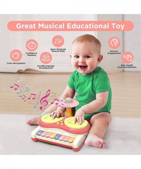 Baby Drum Set with Beats Light - Multi-Function Toys Kids Piano Keyboard Drum Set 3 in 1 Baby Musical Toys $41.80 - Kids' Mus...