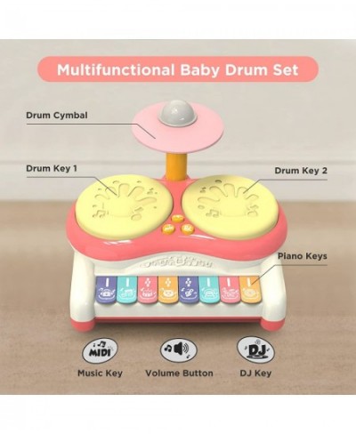 Baby Drum Set with Beats Light - Multi-Function Toys Kids Piano Keyboard Drum Set 3 in 1 Baby Musical Toys $41.80 - Kids' Mus...