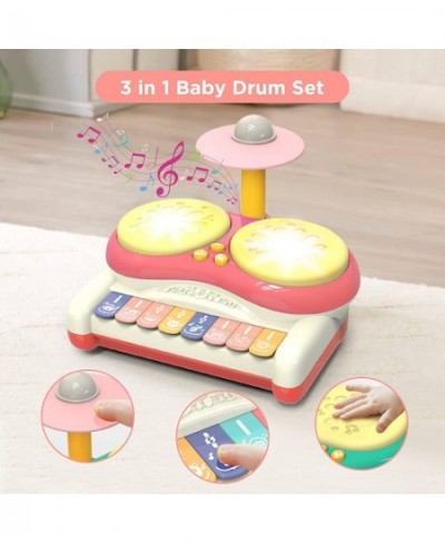 Baby Drum Set with Beats Light - Multi-Function Toys Kids Piano Keyboard Drum Set 3 in 1 Baby Musical Toys $41.80 - Kids' Mus...