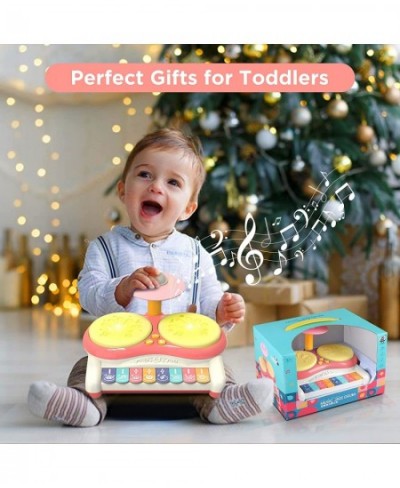 Baby Drum Set with Beats Light - Multi-Function Toys Kids Piano Keyboard Drum Set 3 in 1 Baby Musical Toys $41.80 - Kids' Mus...