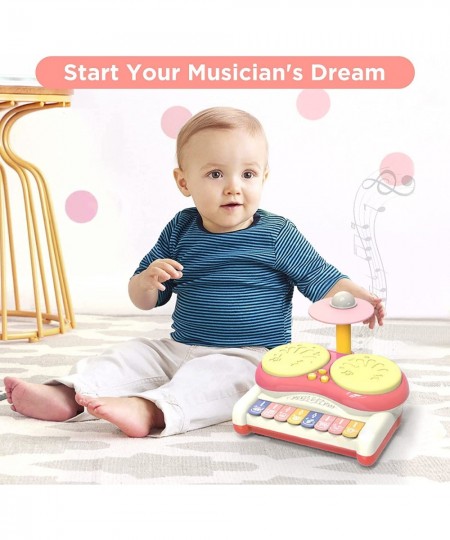 Baby Drum Set with Beats Light - Multi-Function Toys Kids Piano Keyboard Drum Set 3 in 1 Baby Musical Toys $41.80 - Kids' Mus...