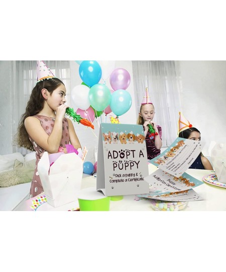 1 Adopt a Puppy Sign & 10 Puppy Adoption Certificate Set Adopt An Party Children Birthday Party Classroom Parties/013B $24.89...