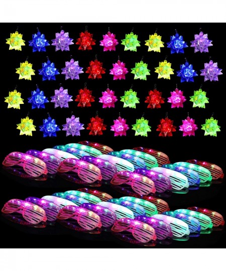 72 Pcs Glow in The Dark Party Supplies 36 Pcs Led Glasses 36 Pcs Glow Necklaces Light up Glasses Flashing Crystal Star Neckla...