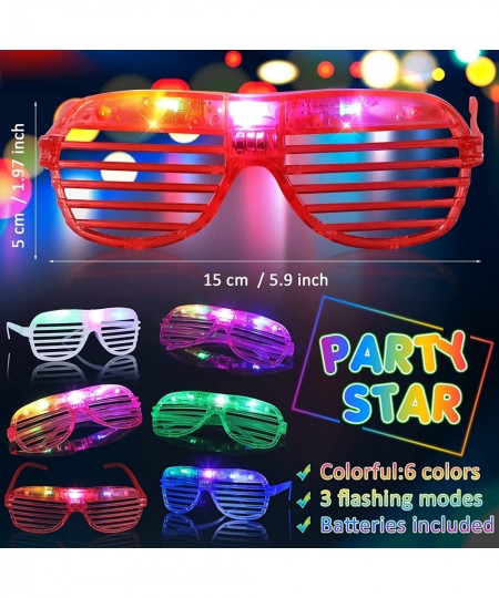 72 Pcs Glow in The Dark Party Supplies 36 Pcs Led Glasses 36 Pcs Glow Necklaces Light up Glasses Flashing Crystal Star Neckla...