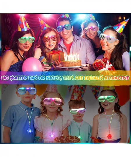 72 Pcs Glow in The Dark Party Supplies 36 Pcs Led Glasses 36 Pcs Glow Necklaces Light up Glasses Flashing Crystal Star Neckla...